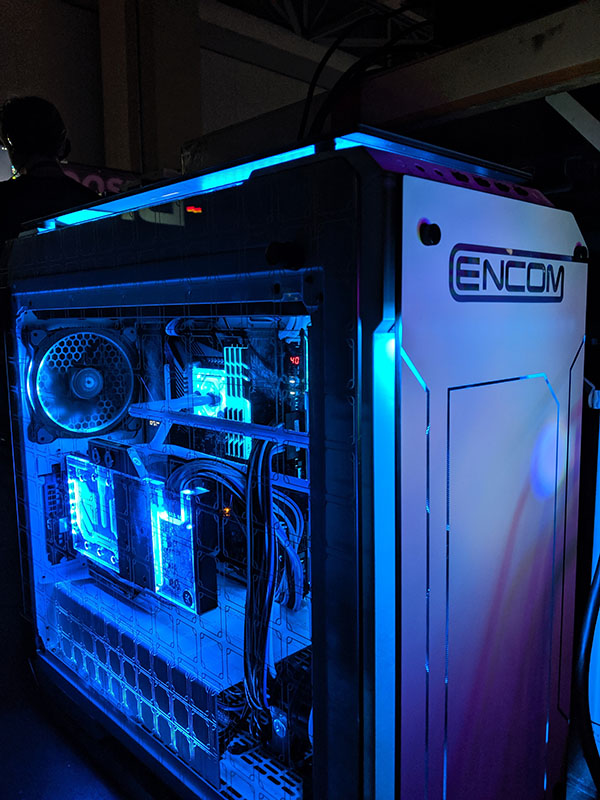 Encom Logo on Tron Build at DreamHack Dallas